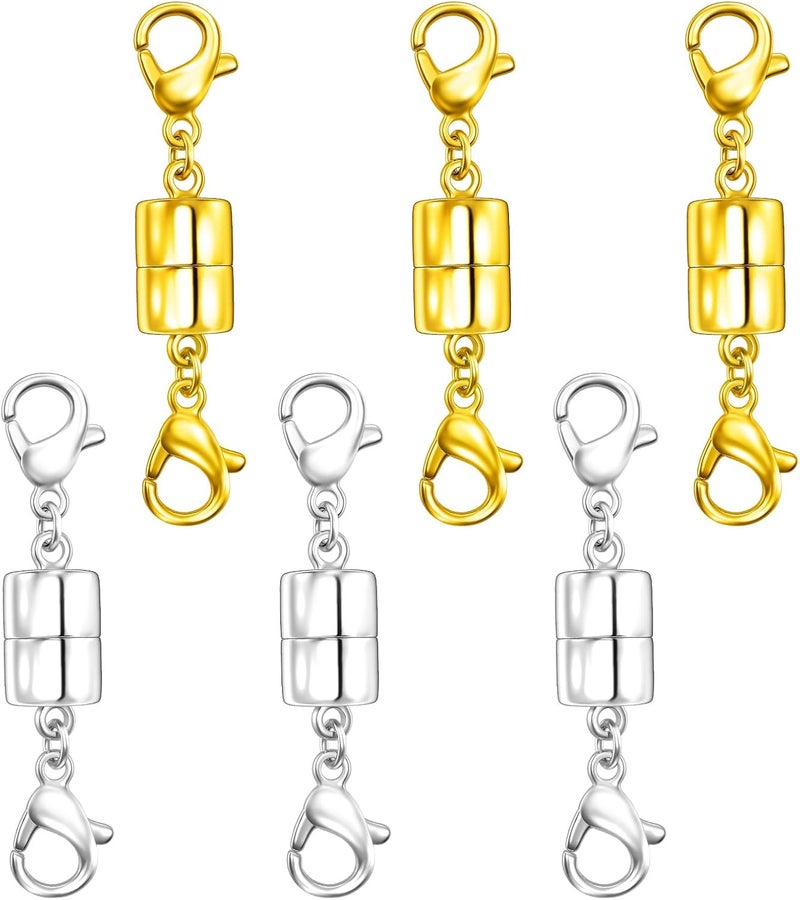Qulltk Double Lobster Clasp Magnetic Necklace Clasps and Closures 14K Gold and Silver Magnetic Jewelry Clasps Converters for Bracelet Necklaces Extender - Image 1